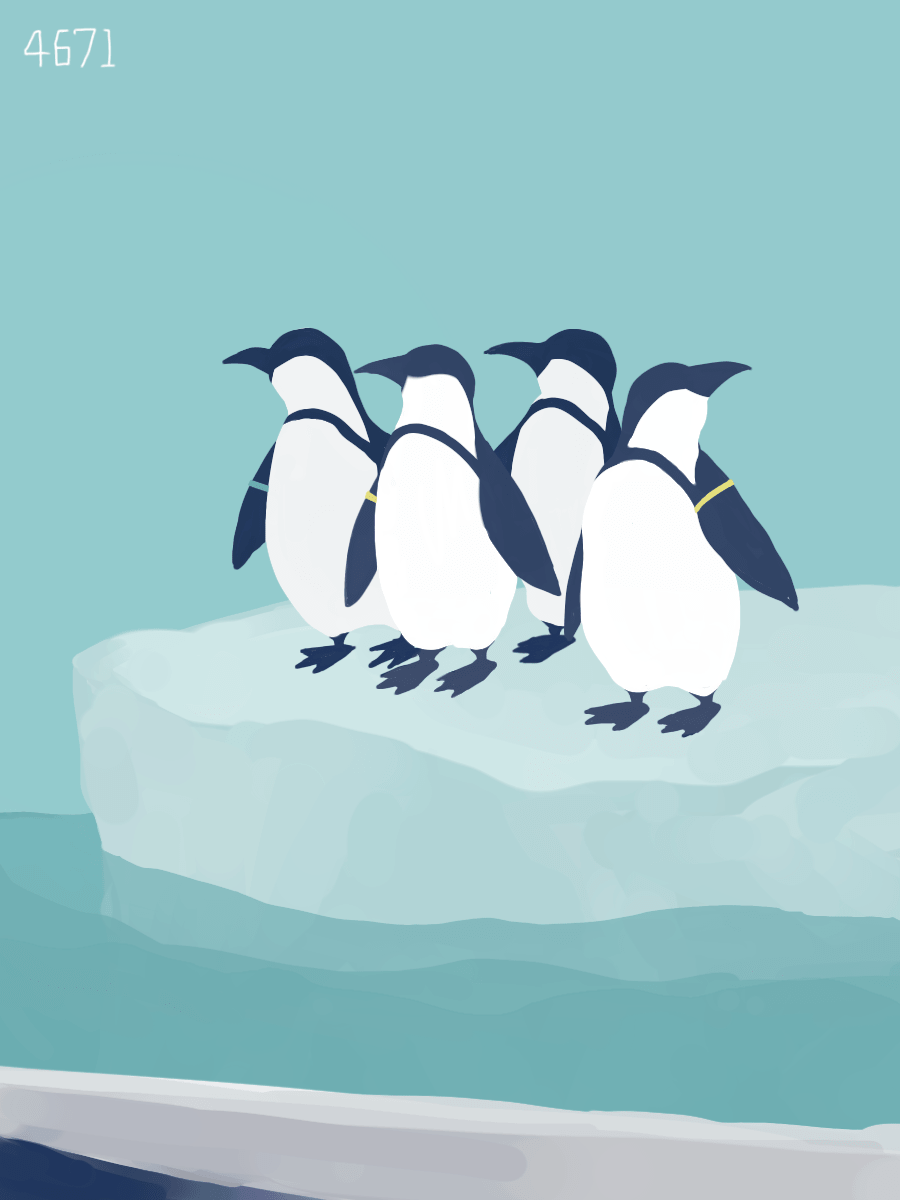 フリーイラスト 水族館のペンギン Hacuna